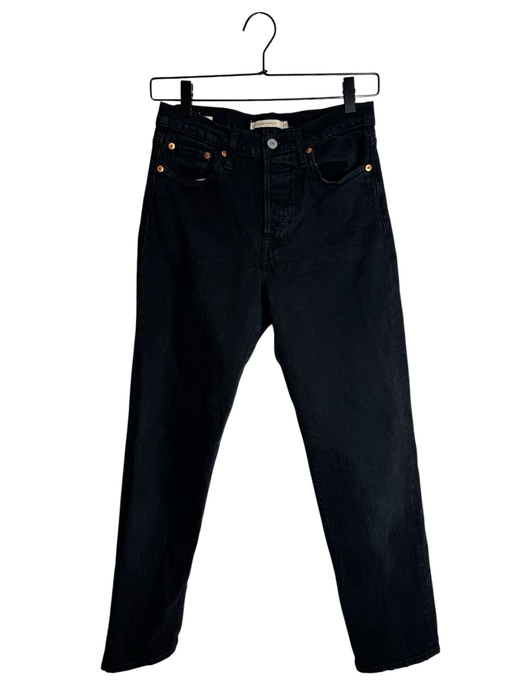 Levi’s Wedgie Straight High Rise Black Stretch Jeans 26